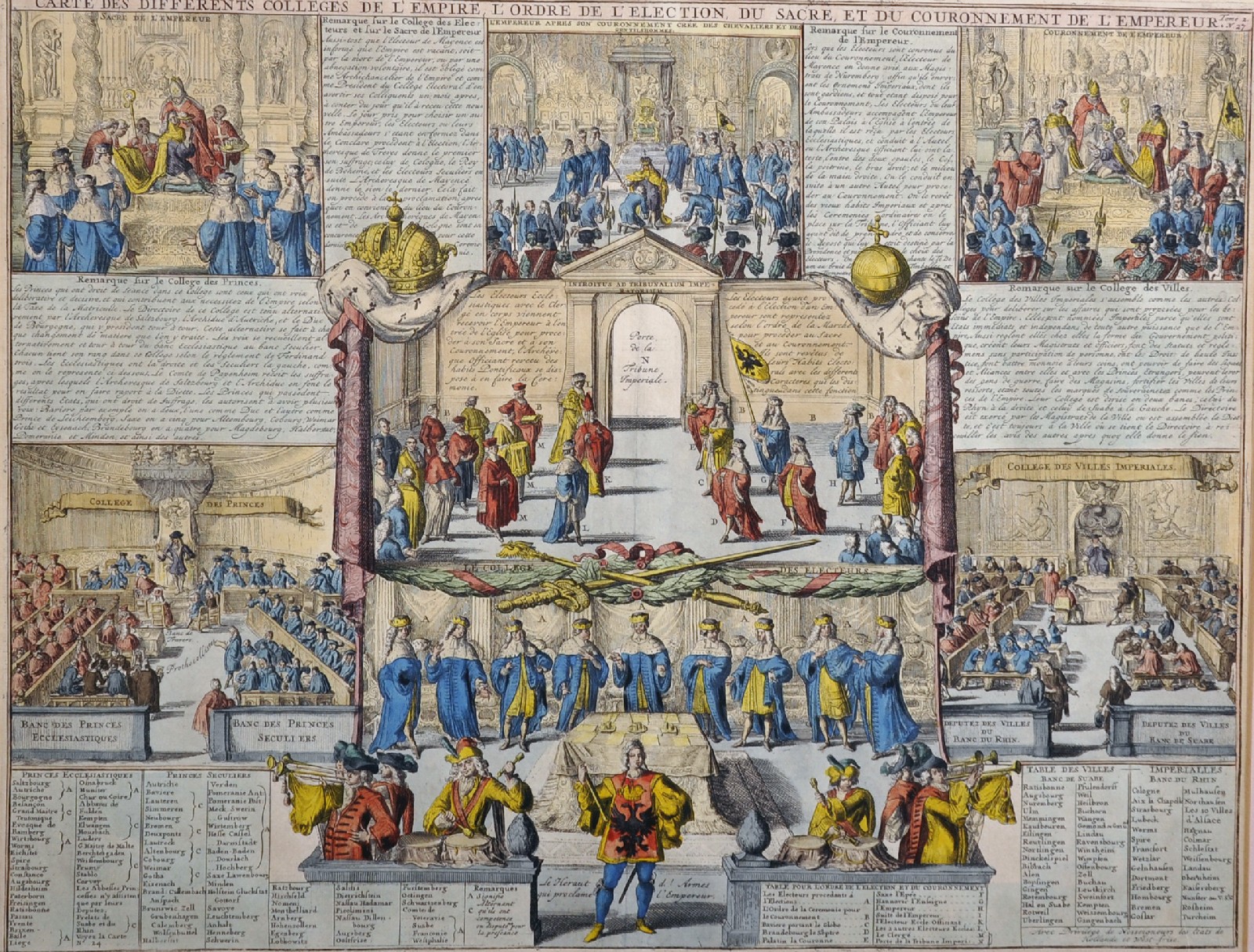 18th Century French School. French Colleges, Coloured Engraving, 13.5" x 17.5".