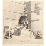 Walter Monckton Keesey (1887-?) British. "Salamanca to Easton", Etching, Signed and Inscribed, 9"