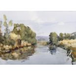 Derek Brown (1924-2009) British. "The River Late August, Mole", Watercolour, Signed with Initials,