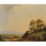 C... F... Rouse (19th Century) Dutch. An Extensive Landscape, with a Figure on a Path, Oil on Panel,