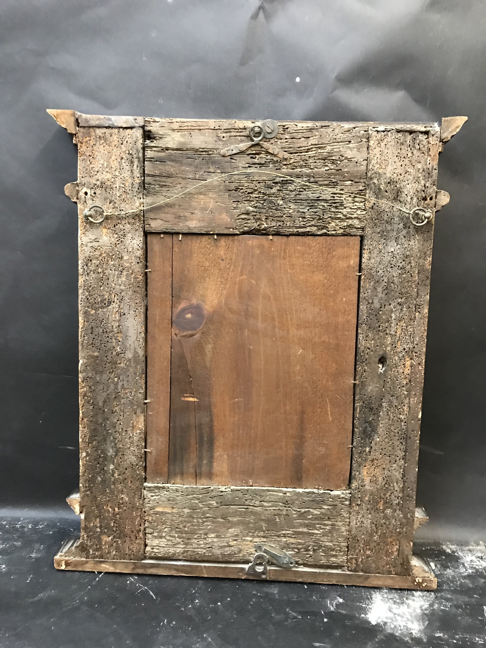 18th Century Italian School. A Tabernacle Frame, with Inset Mirror, 14" x 11.5" (rebate). - Image 3 of 3