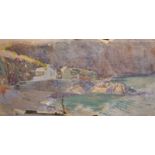 Margaret Dovaston (1884-1955) British. A Coastal Inlet, Watercolour, Signed, Unframed, 7" x 15",