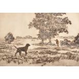 Henry Wilkinson (1921-2011) British. "Partridge Shoot", Etching, Signed and Numbered 13/100 in