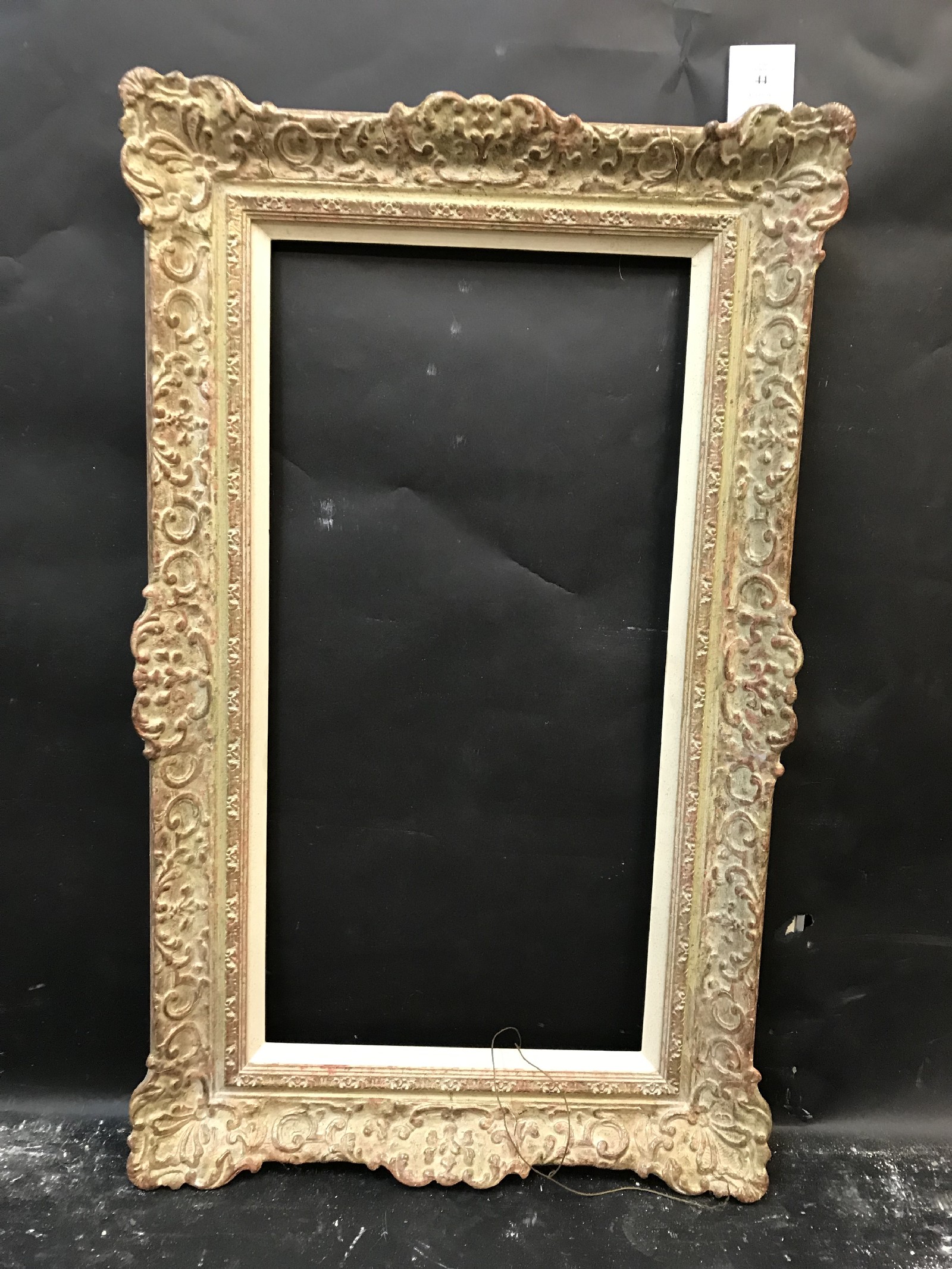 20th Century English School. A Painted Swept Composition Frame, 24" x 12" (rebate). - Image 2 of 3