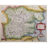 William Kip (16th - 17th Century) British. "Essexia", Map, 11" x 14.25".