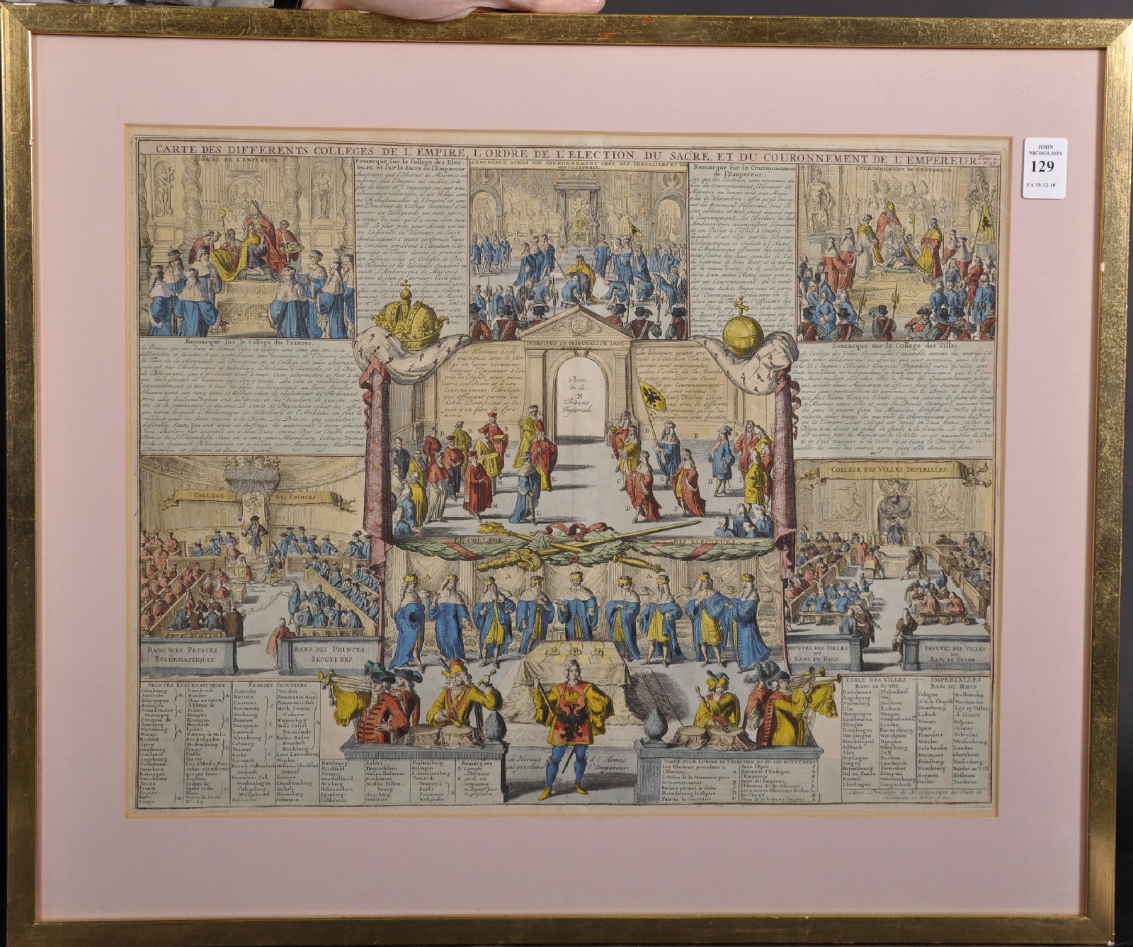 18th Century French School. French Colleges, Coloured Engraving, 13.5" x 17.5". - Image 2 of 3