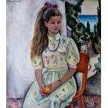 Boris Georgievich Korjevskii (1927-2004) Russian. "Young Girl near the Window" 1989, Oil on