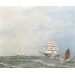 Gordon White (20th Century) British. "Clipper Cutty Sark", Oil on Board, Signed and Inscribed, 17" x