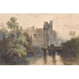 Circle of George Clarkson Stanfield (1828-1878) British. "Warwick Castle", Watercolour, Inscribed on