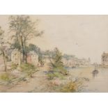 Maurice Levis (1860-1940) French. "Valery En Caux, Normandy", Watercolour, Signed and Inscribed, 9.