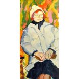 Eugene Fisk (1938-2018) British. Portrait of a Seated Lady, Oil on Canvas, 24" x 12", and another by