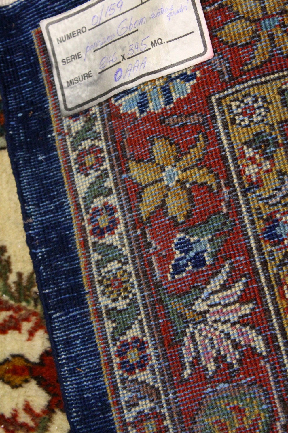 A VERY GOOD LARGE PERSIAN "GHOM" CARPET, the centre with seven rows of four floral motifs, varying - Image 10 of 10