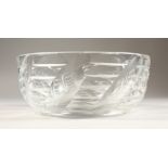 A HEAVY WEBBS CUT GLASS CIRCULAR FRUIT BOWL. Mark Webbs. 8.5ins diameter.