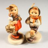 A PAIR OF GOEBEL FIGURES, "School Boy" and "Little Shopper".