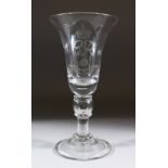 AN GEORGE VI CORONATION GOBLET, with a 1937 silver coin in the knop stem.