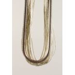 A STERLING SILVER MESH NECKLACE and A CHAIN (2).