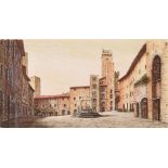 Vincenzo Volpi (20th Century) Italian. An Italian Courtyard, Etching, Signed and Numbered II/XX in