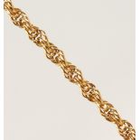 A 9CT GOLD ROPE NECKLACE, 7.8gms.