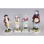 FOUR VARIOUS STAFFORDSHIRE FIGURES, including The Dutch Girl.