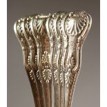 A SET OF SIX QUEENS PATTERN TABLE SPOONS. London 1859. Maker: George Angell. Weight 16ozs.