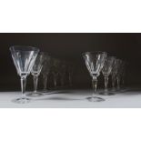 A SET OF SIX WATERFORD FLUTED LARGE WINE GLASSES and five smaller wine glasses (11).