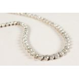 AN 18CT WHITE GOLD SUPERB GRADUATED DIAMOND NECKLACE of 48cts made up of 85 stones.