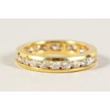 AN 18CT YELLOW GOLD DIAMOND FULL ETERNITY RING of 2cts.