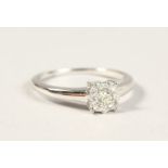 A GOOD 9CT GOLD SOLITAIRE STYLE RING.