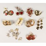 A BAG OF TEN VARIOUS EARRINGS.