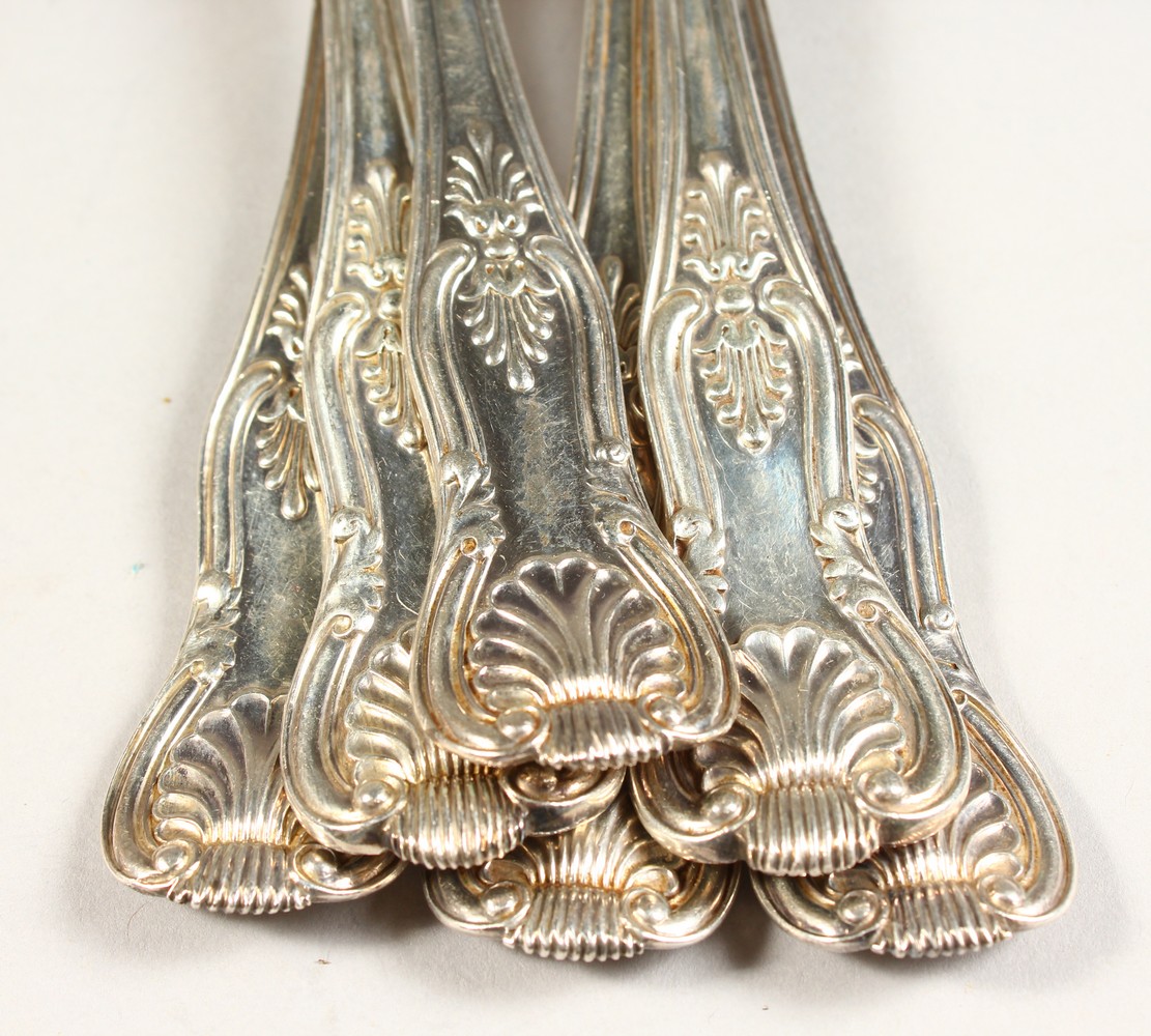 A SET OF EIGHT VICTORIAN KINGS PATTERN TABLE FORKS, London, various dates. Maker: George Angell, and - Image 2 of 11