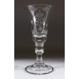 AN GEORGE VI CORONATION GOBLET, with a 1937 silver coin in the knop stem.