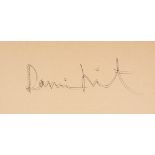 DAMIEN HIRST SIGNATURE ON BOARD, inscribed for his SOTHEBY'S SHOW. 32ins x 17ins.