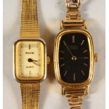 A LADIES ACCURIST GILT WRISTWATCH and A SEIKO WRISTWATCH (2).