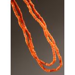 A VICTORIAN TWO-ROW CORAL NECKLACE.