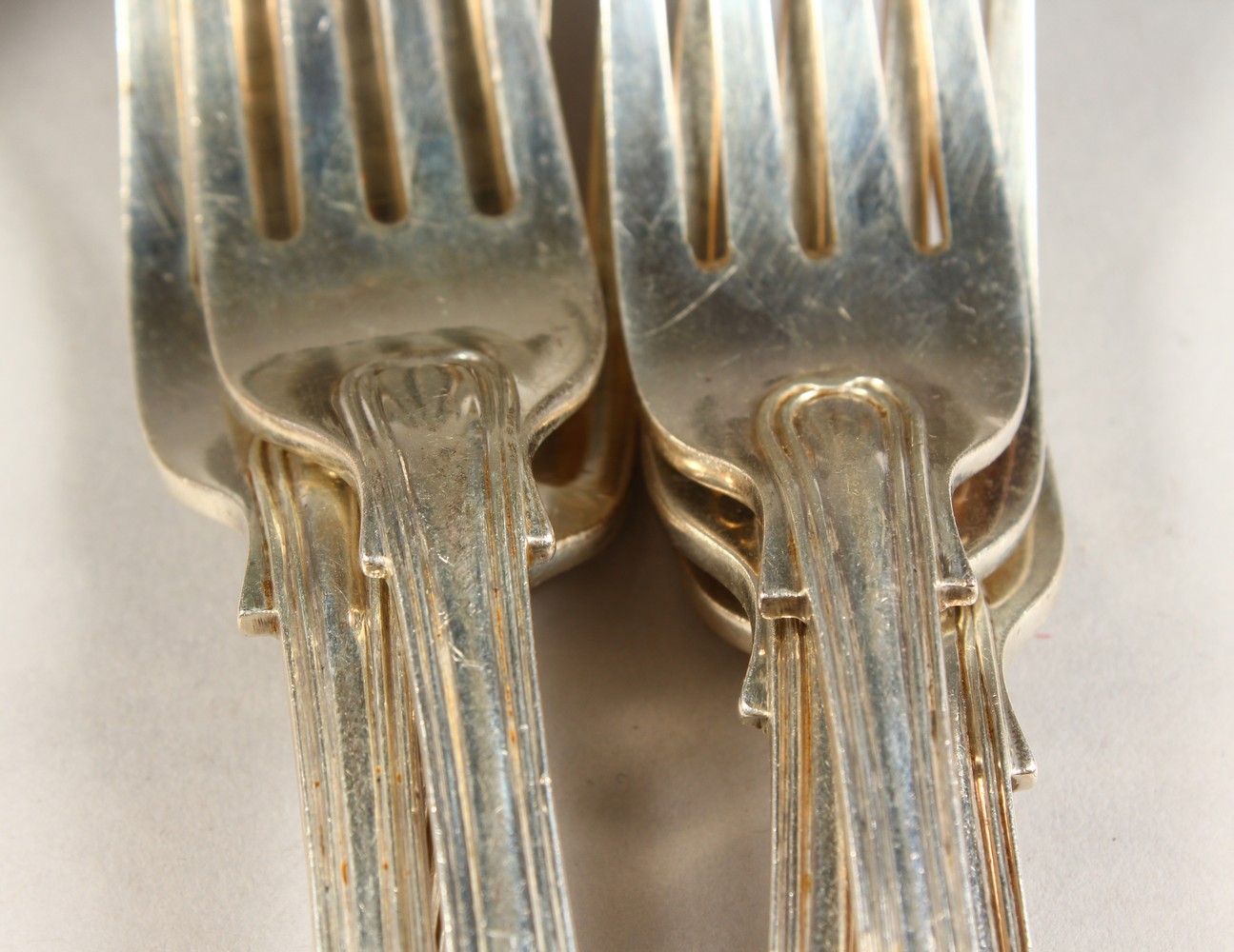 A SET OF EIGHT VICTORIAN KINGS PATTERN TABLE FORKS, London, various dates. Maker: George Angell, and - Image 3 of 11