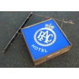 LARGE ILLUMINATED RAC HANGING SIGN WITH WALL BRACKET, APPROX. 52 X 52 cm