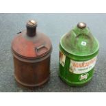 AGRICASTROL TRACTOR OIL CONICAL OIL CONTAINER & OLD RED AGRICULTURAL OIL CONTAINER