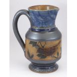 MARTIN BROTHERS STONEWARE (MARTINWARE), JUG WITH INCISED BIRD DECORATION, APPROX. 15 cm