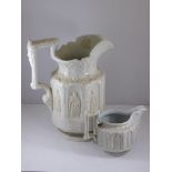 2 CHARLES MEIGH APOSTLE JUGS, APPROX. 24.5 cm AND 11 cm