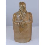 GLAZED STONEWARE REFORM FLASK, 'LORD JOHN RUSSELL, THE TRUE SPRIT OF REFORM', APPROX. 18.5 cm