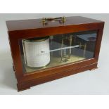 MODERN BAROGRAPH IN GLAZED CASE WITH HINGED TOP