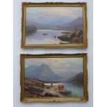 EDGAR LONGSTAFFE, PAIR OF OILS ON BOARD DEPICTING MOUNTAIN SCENES, ONE MARKED VERSO 'SNOWDEN FROM