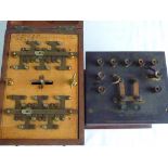 A.GAIFF UNIDENTIFIED ELECTRICAL INSTRUMENT IN FITTED MAHOGANY CASE AND A CAMBRIDGE AND PAUL