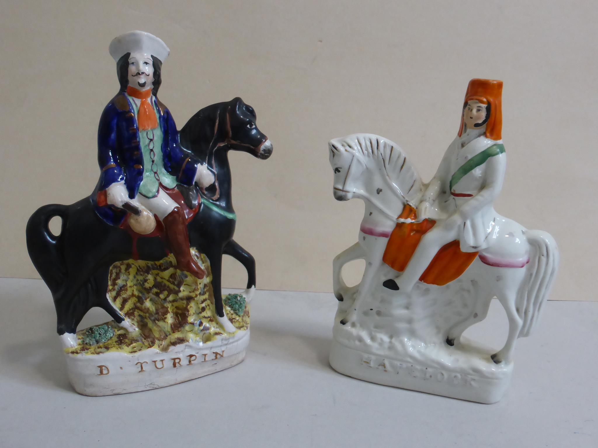 COLLECTION OF 19TH CENTURY STAFFORDSHIRE MOUNTED FIGURES INC. TOM KING, QUEEN, D.TURPIN, HAVELOCK - Image 4 of 4