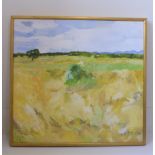 ANNA CHIKWE, OIL ON CANVAS, MALVERN CORNFIELD, APPROX. 34 X 32 ins.