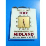 MIDLAND INSURANCE ADVERTISING CLOCK