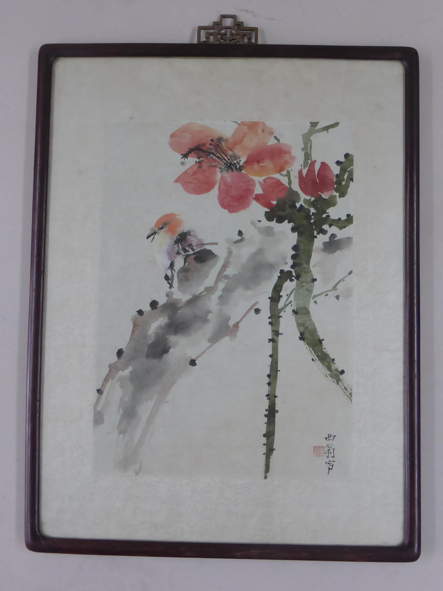 2, 19TH CENTURY CHINESE WATERCOLOURS EACH WITH A SEAL/ CHARACTER MARK, APPROX. 36 X 24 AND 37.5 X - Bild 3 aus 3