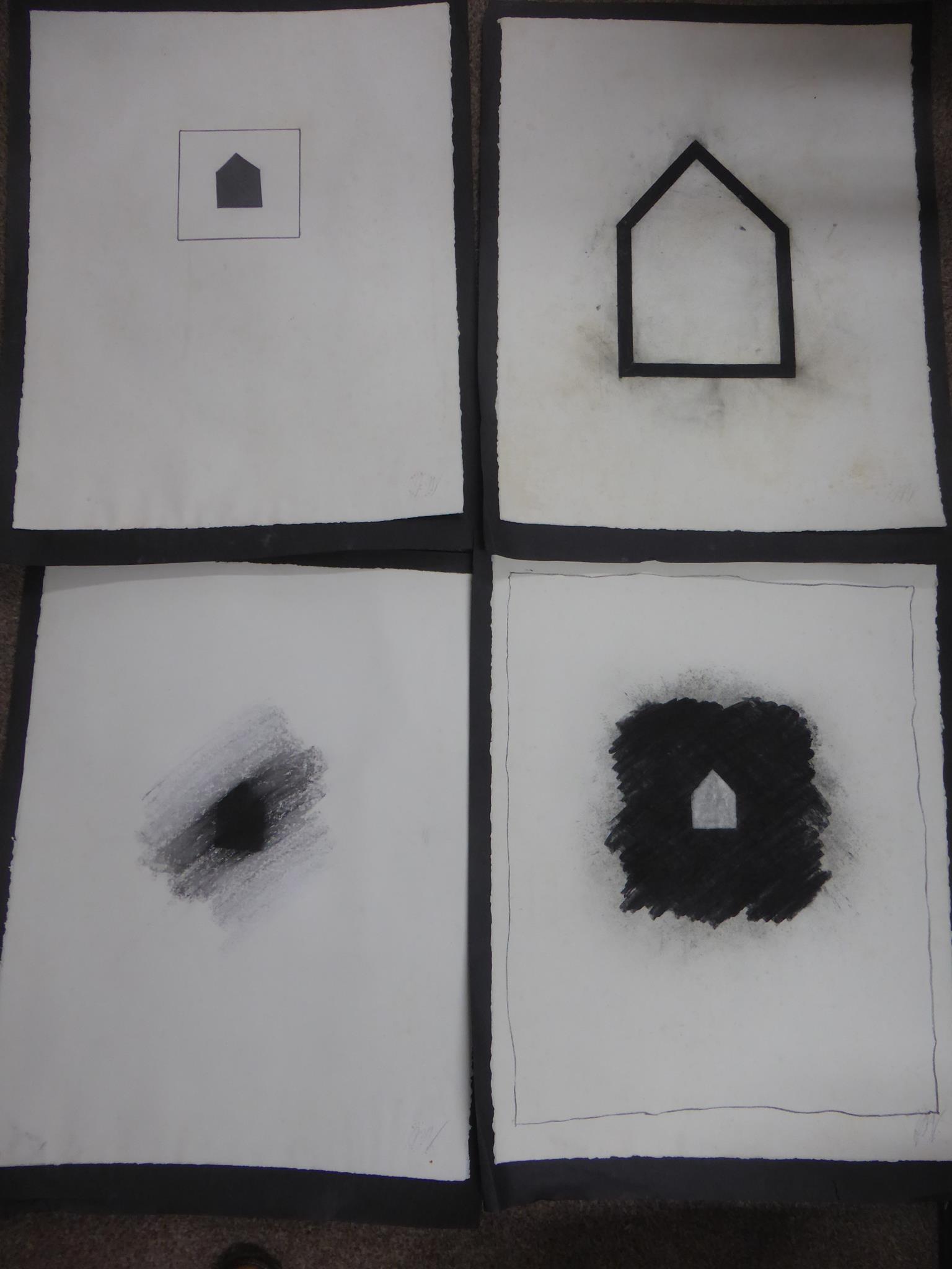 COLLECTION OF MONOCHROME ABSTRACTS (10), SOME MOUNTED, STEPHEN WILLIAMS BLIND GALLERY STAMP AND SOME