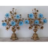 PR. VERY IMPRESSIVE 19TH CENTURY FRENCH GILT BRANCH CANDELABRA OR GIRANDOLES IN THE FORM OF URNS