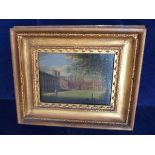 8.5 X6 INS FRAMED OIL ON CANVAS UNSIGNED OF OXBRIDGE COLLEGE (possibly Westminster school)